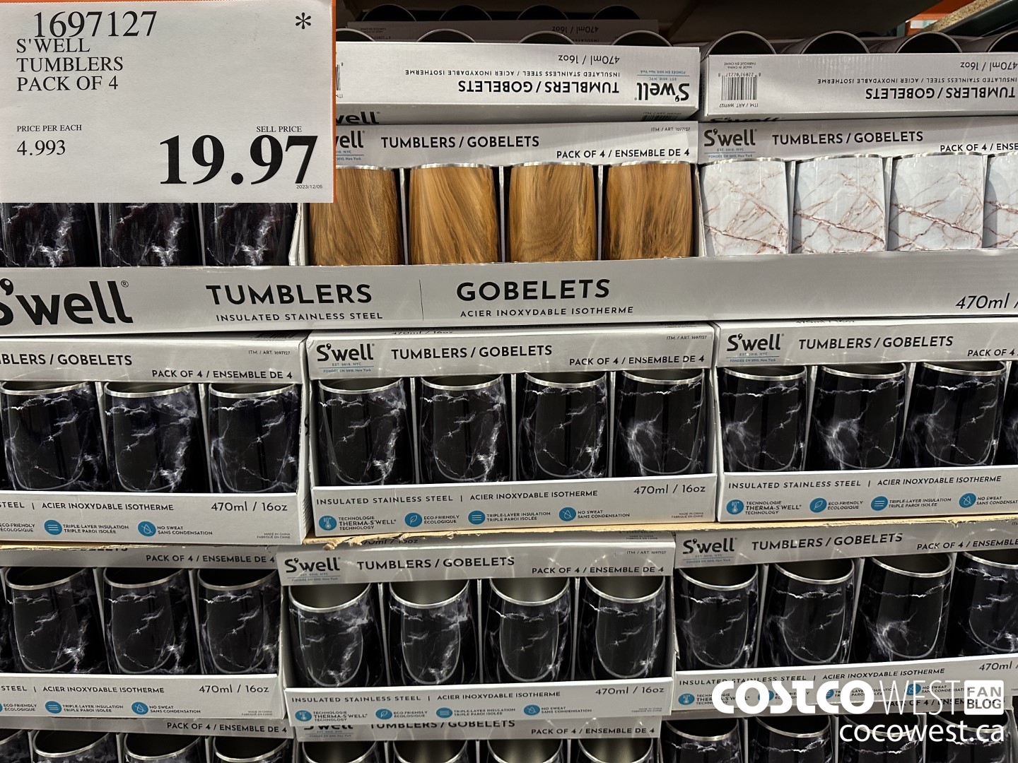 1697127 S'WELL WINE TUMBLERS PACK OF 4 $19.97