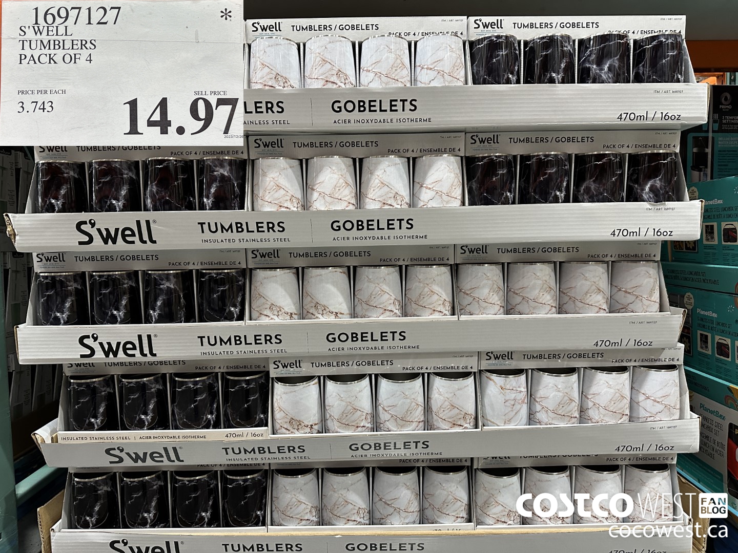 1697127 S'WELL WINE TUMBLERS PACK OF 4 $14.97