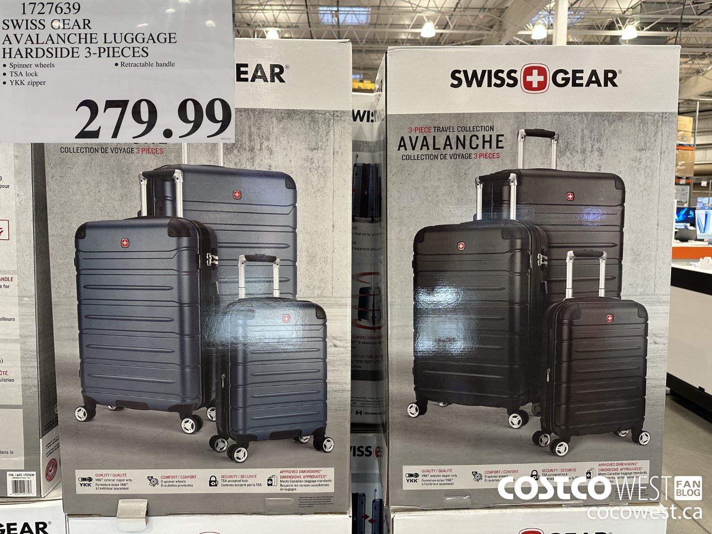 1727639 SWISS GEAR AVALANCHE LUGGAGE HARDSIDE 3-PIECES $279.99