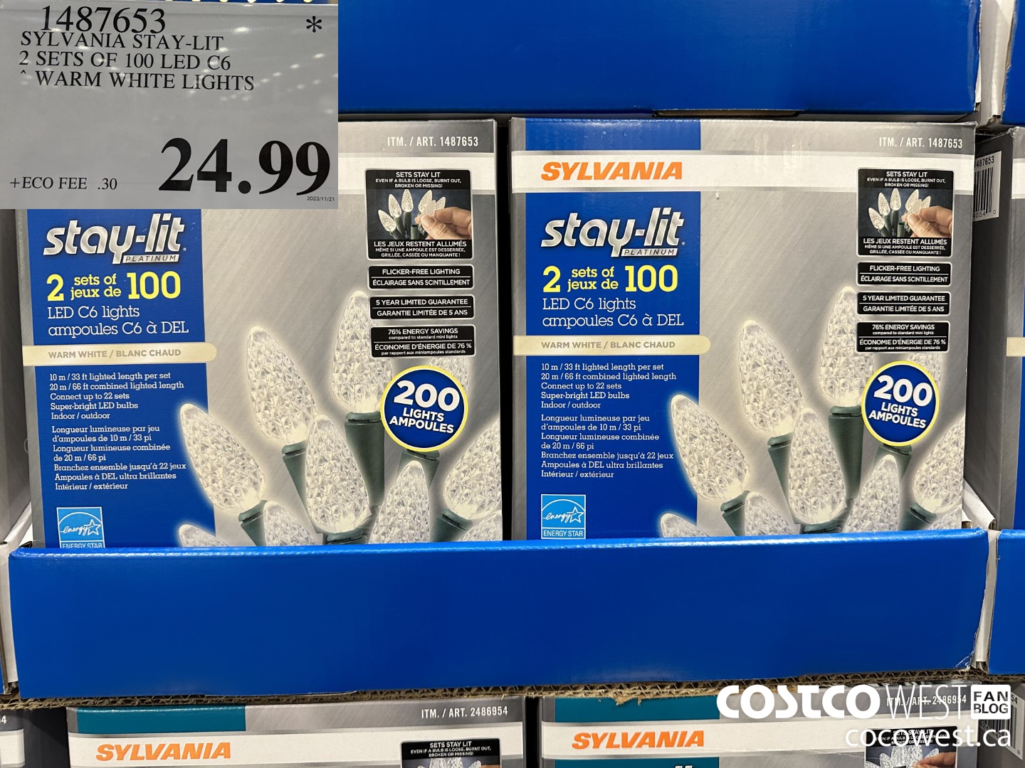 1487653 SYLVANIA STAY-LIT 2 SETS OF 100 LED C6 WARM WHITE LIGHTS $24.99