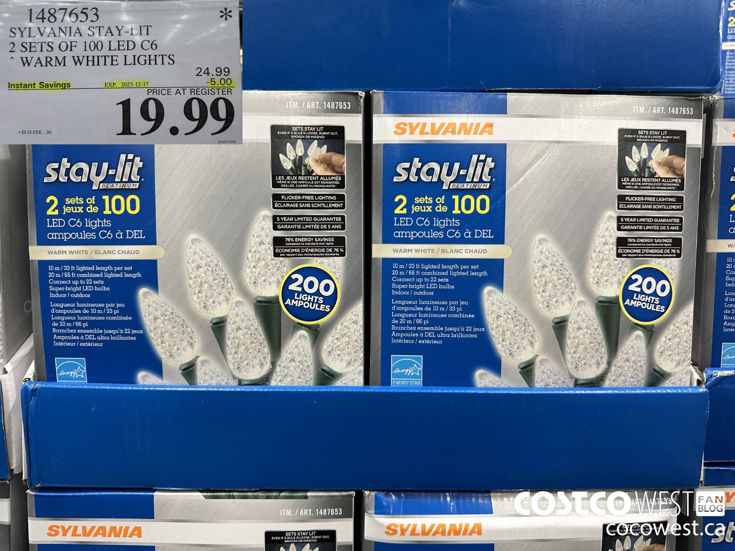 1487653 SYLVANIA STAY-LIT 2 SETS OF 100 LED C6 WARM WHITE LIGHTS ($5.00 INSTANT SAVINGS EXPIRES ON 2023-12-17) $19.99