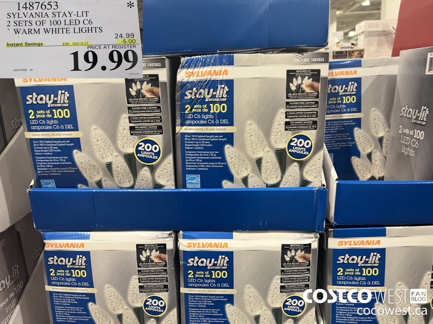 1487653 SYLVANIA STAY-LIT 2 SETS OF 100 LED C6 WARM WHITE LIGHTS ($5.00 INSTANT SAVINGS EXPIRES ON 2023-12-17) $19.99