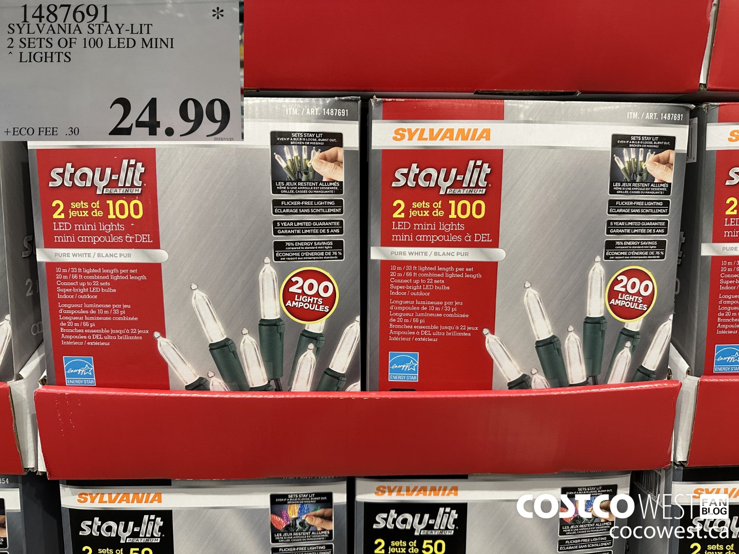 1487691 SYLVANIA STAY-LIT 2 SETS OF 100 LED MINI LIGHTS  $24.99