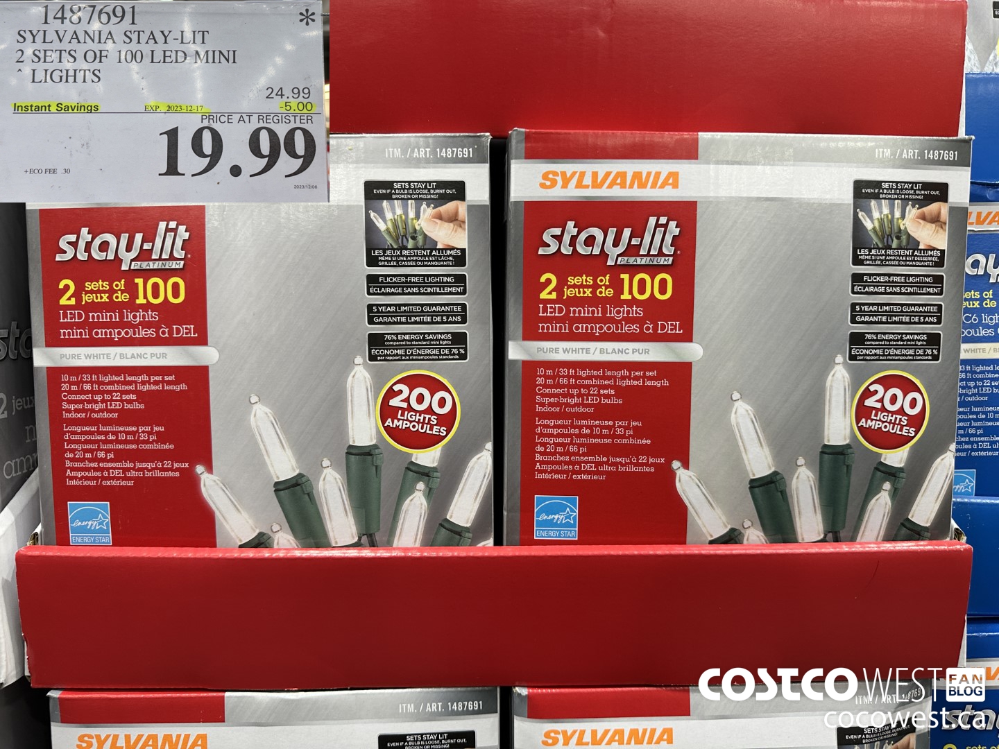 1487691 SYLVANIA STAY-LIT 2 SETS OF 100 LED MINI LIGHTS  ($5.00 INSTANT SAVINGS EXPIRES ON 2023-12-17) $19.99