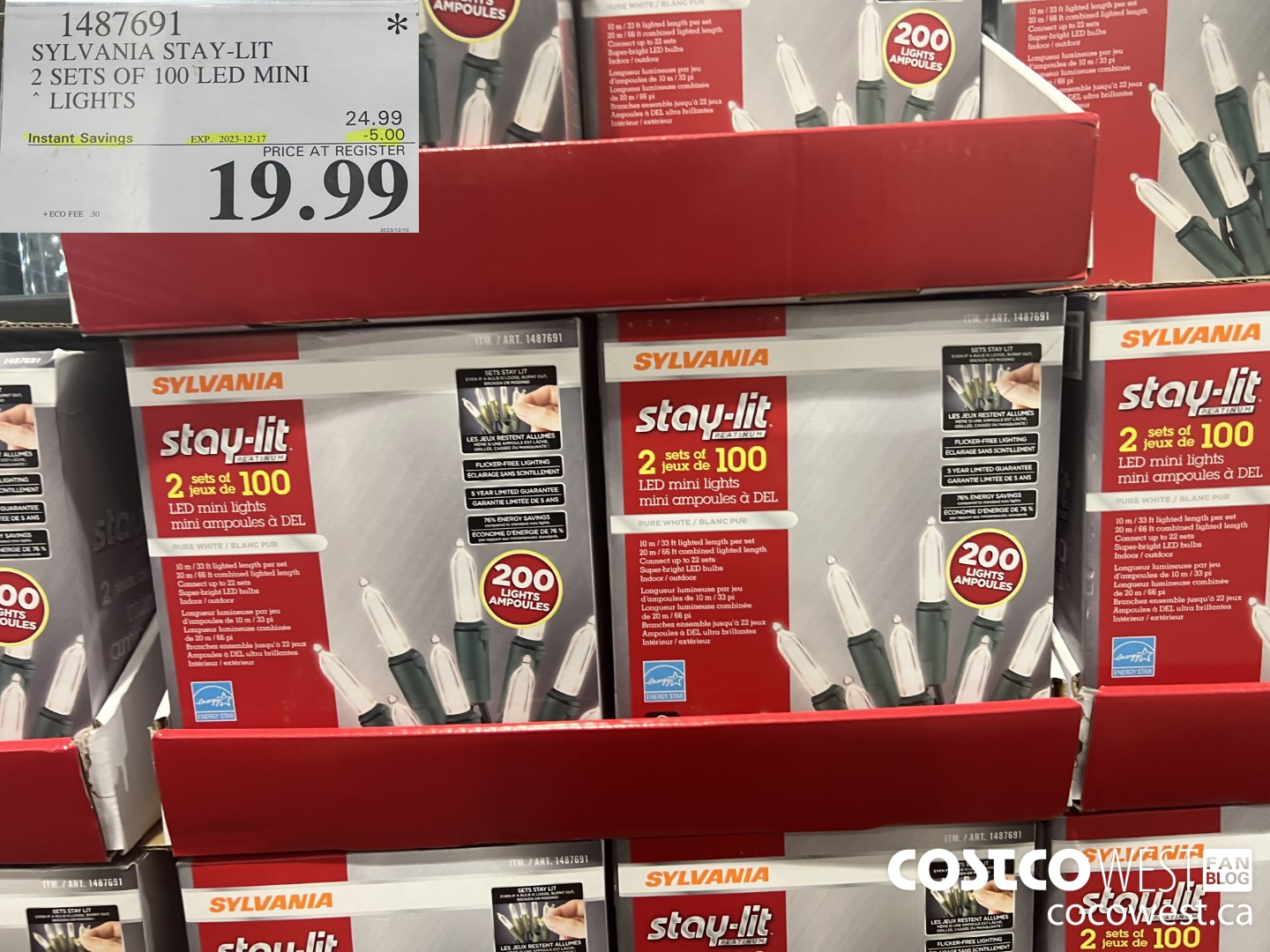 1487691 SYLVANIA STAY-LIT 2 SETS OF 100 LED MINI LIGHTS  ($5.00 INSTANT SAVINGS EXPIRES ON 2023-12-17) $19.99