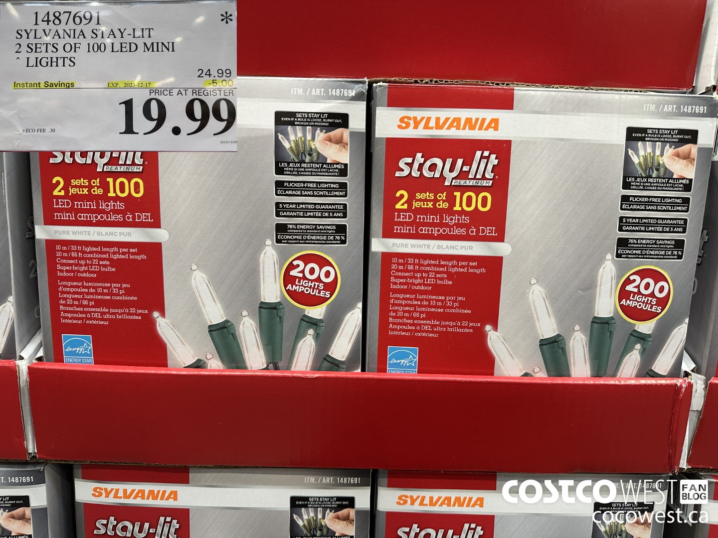 1487691 SYLVANIA STAY-LIT 2 SETS OF 100 LED MINI LIGHTS  ($5.00 INSTANT SAVINGS EXPIRES ON 2023-12-17) $19.99