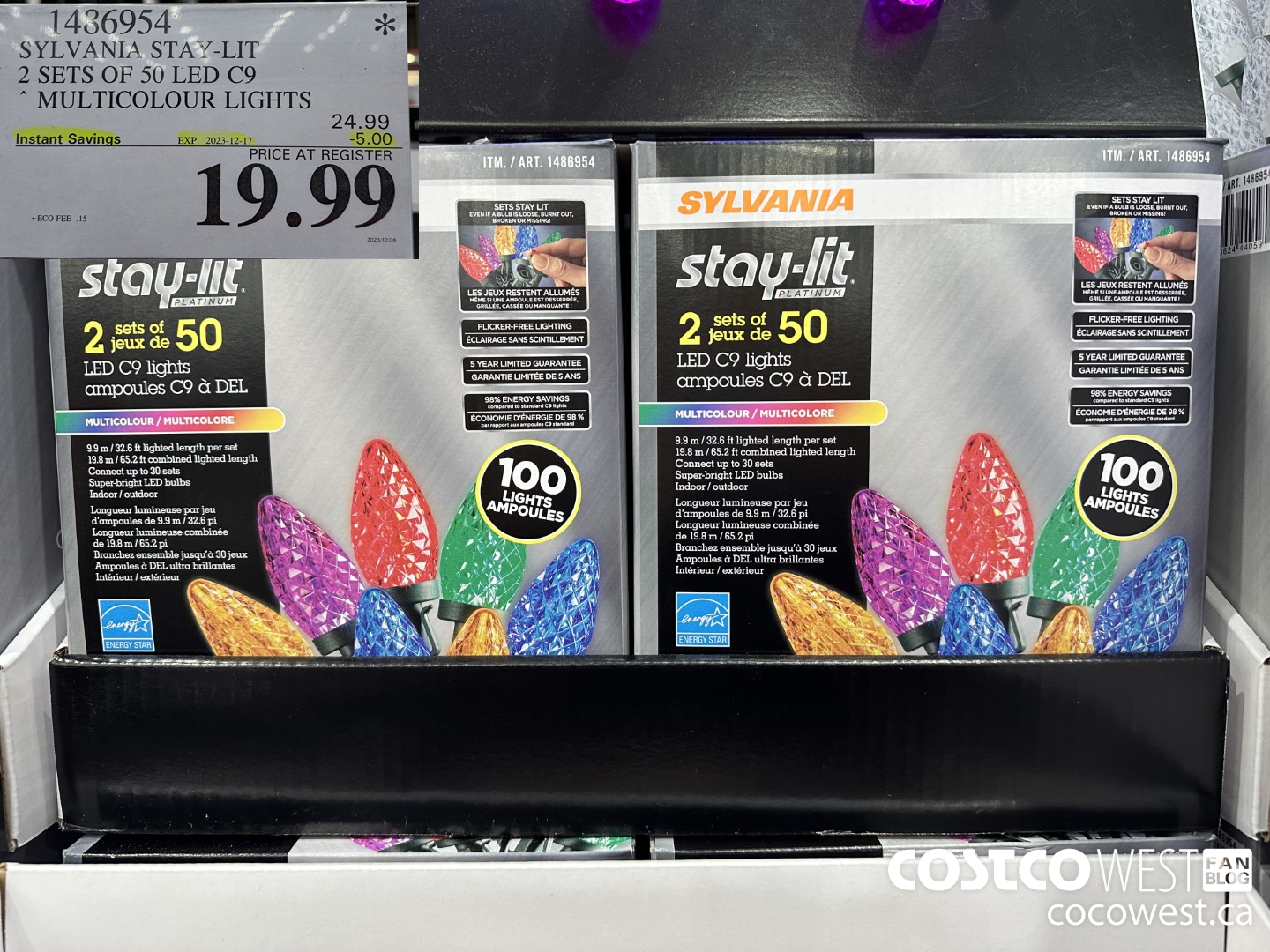 1486954 SYLVANIA STAY-LIT 2 SETS OF 50 LED C9 MULTICOLOURED LIGHTS ($5.00 INSTANT SAVINGS EXPIRES ON 2023-12-17) $19.99