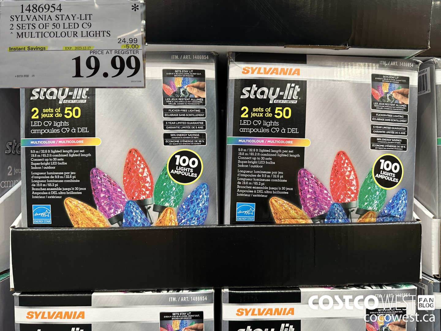 1486954 SYLVANIA STAY-LIT 2 SETS OF 50 LED C9 MULTICOLOURED LIGHTS ($5.00 INSTANT SAVINGS EXPIRES ON 2023-12-17) $19.99