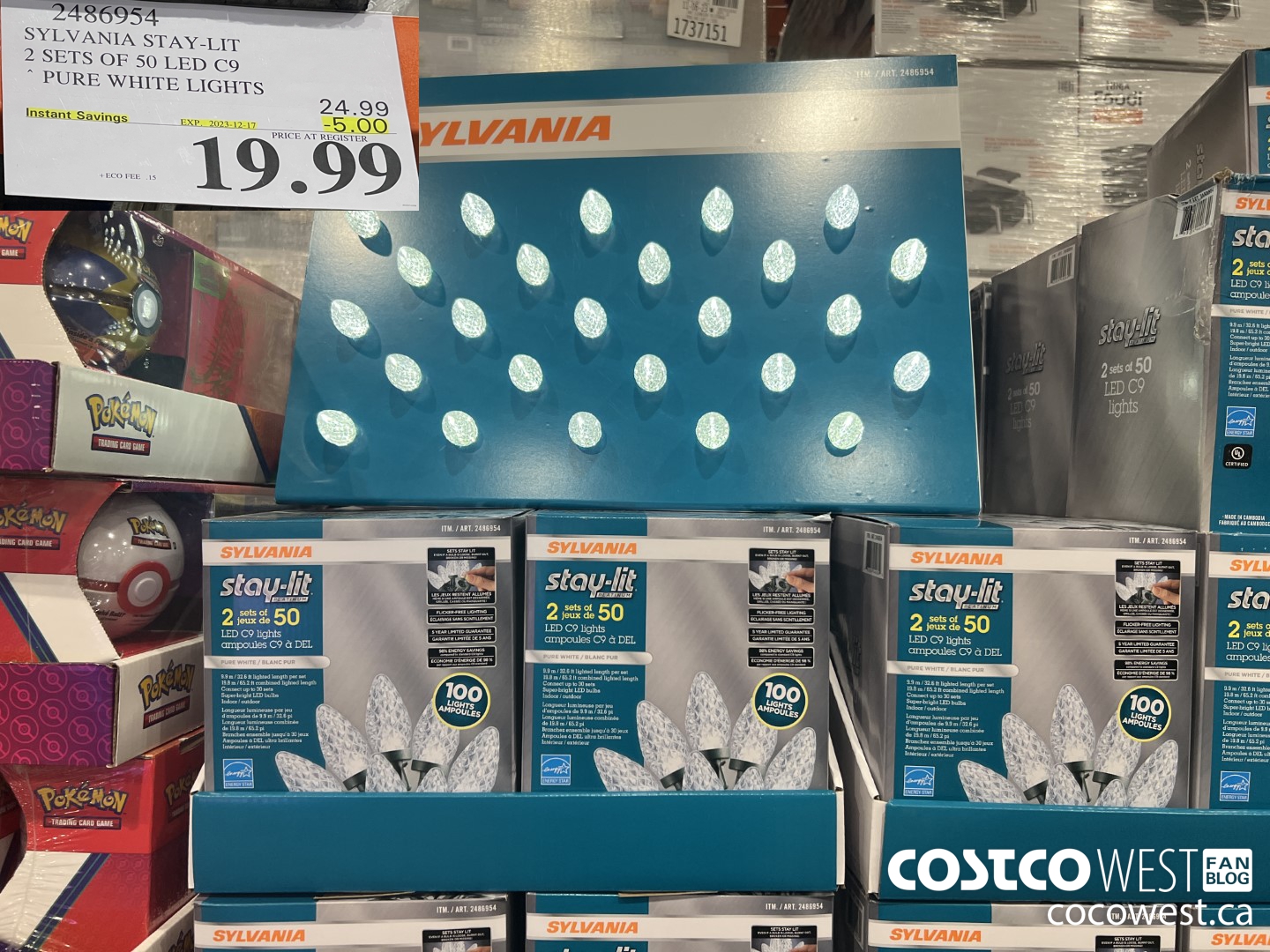 2486954 SYLVANIA STAY-LIT 2 SETS OF 50 LED C9 PURE WHITE ($5.00 INSTANT SAVINGS EXPIRES ON 2023-12-17) $19.99