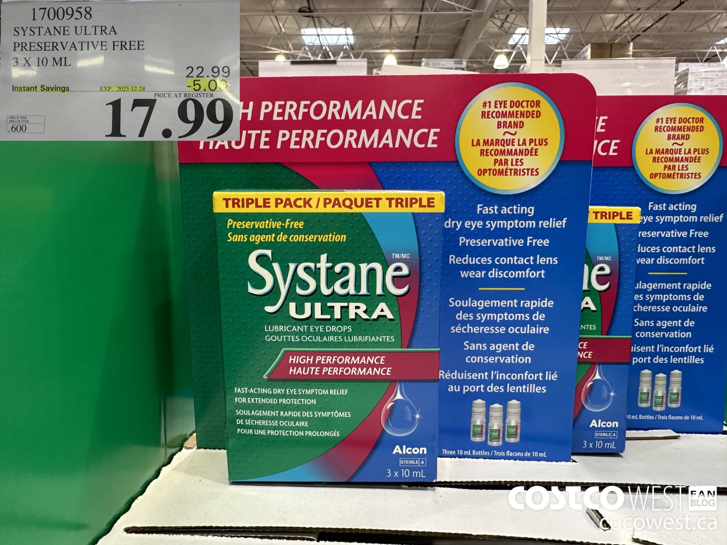 1700958 SYSTANE ULTRA PRESERVATIVE FREE 3 X 10 ML ($5.00 INSTANT SAVINGS EXPIRES ON 2023-12-24) $17.99