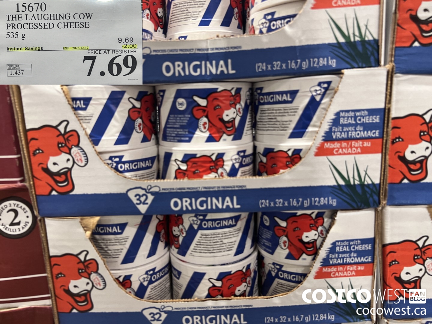 15670 THE LAUGHING COW PROCESSED CHEESE 535 g ($2.00 INSTANT SAVINGS EXPIRES ON 2023-12-17) $7.69