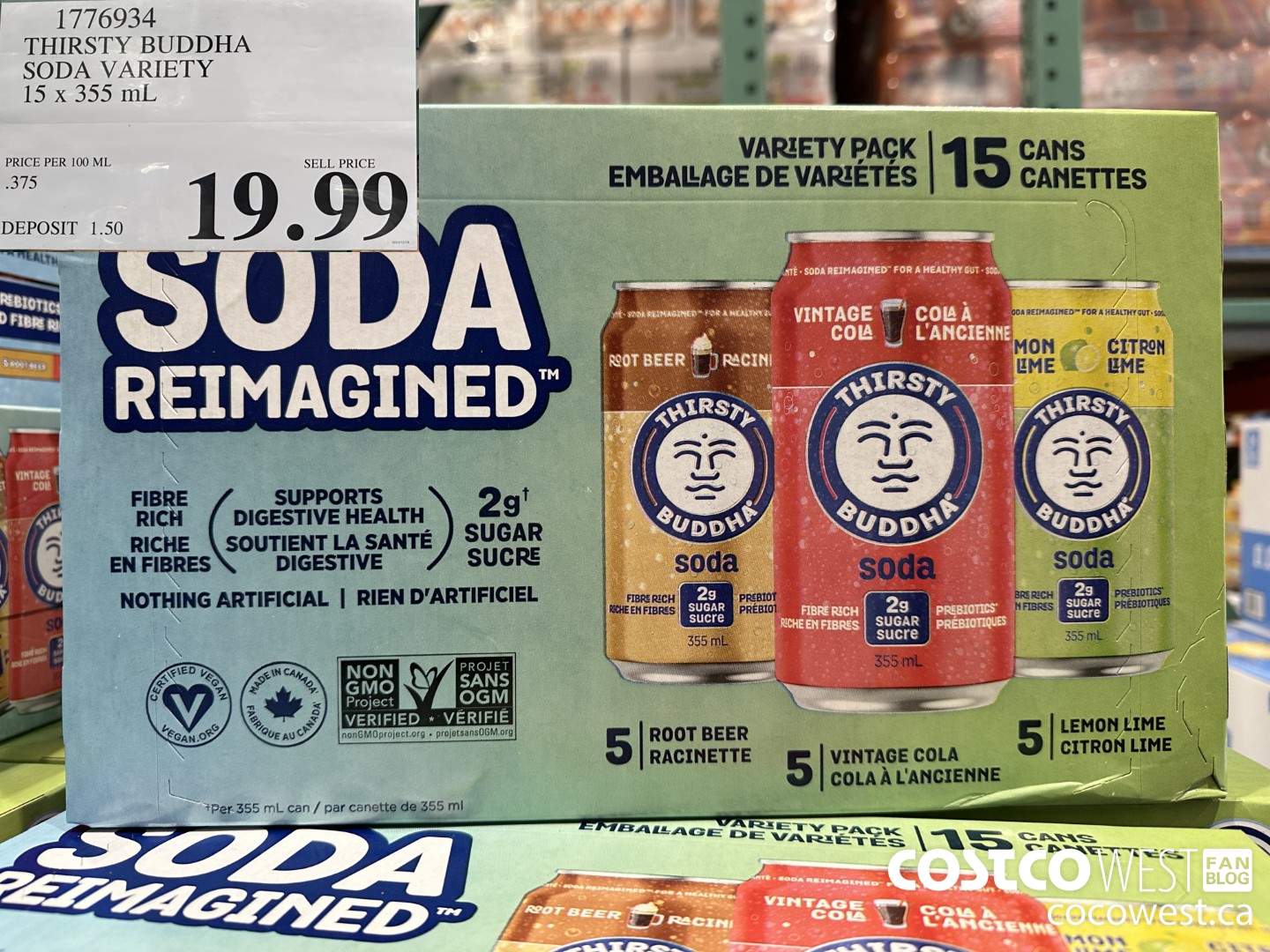 1776934 THIRSTY BUDDHA SODA VARIETY 15 X 355 ML $19.99