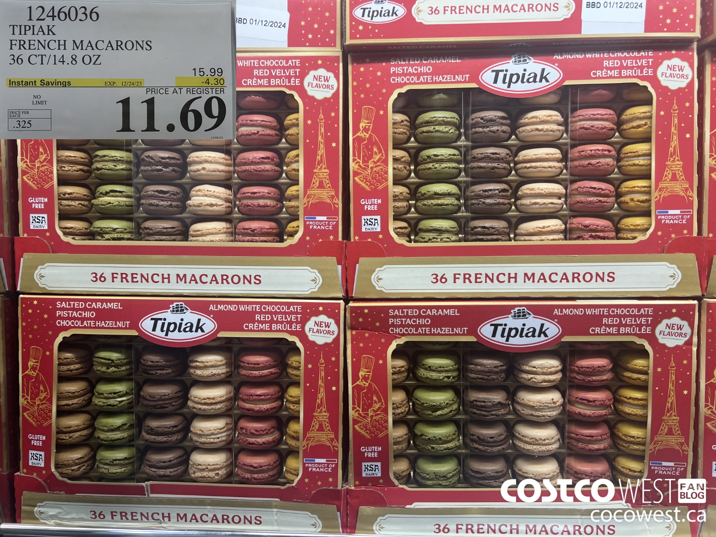 1246036 TIPIAK FRENCH MACARONS 36 CT/14.8 OZ ($4.30 INSTANT SAVINGS EXPIRES ON 2023-12-24) $11.69