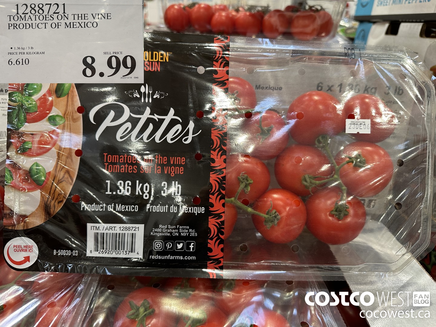 1288721 TOMATOES ON THE VINE PRODUCT OF MEXICO $8.99