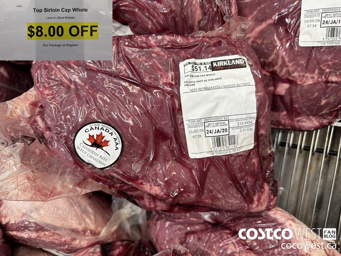 47325 TOP SIRLOIN CAP WHOLE ($8.00 INSTANT SAVINGS)