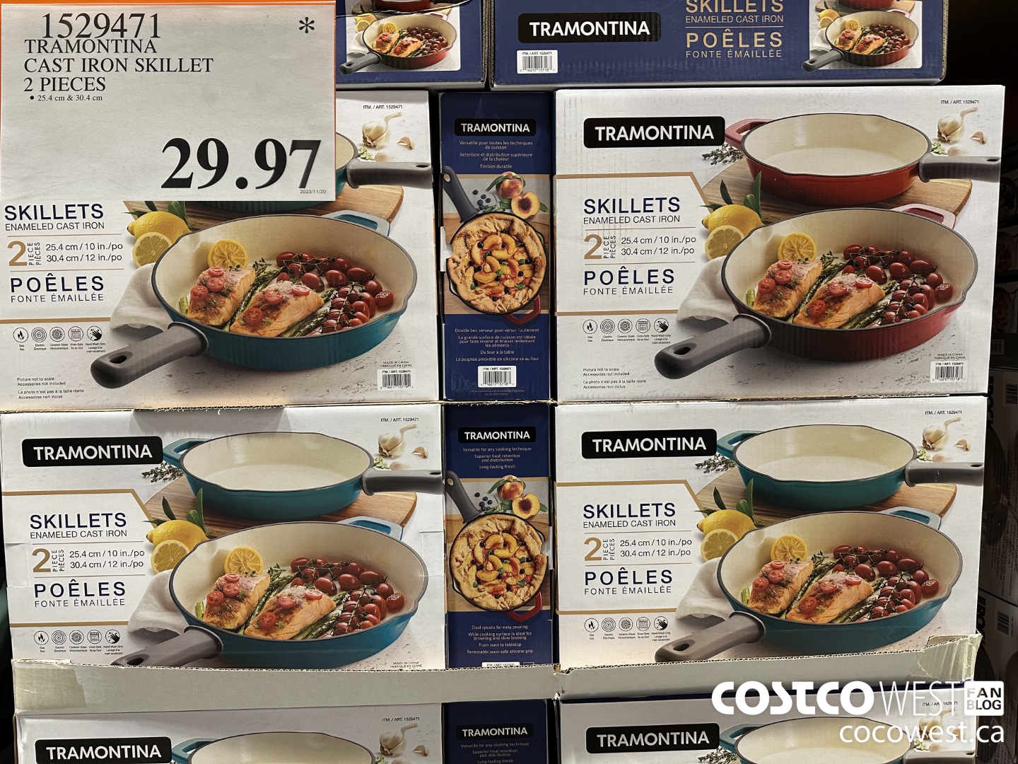 1529471 TRAMONTINA CAST IRON SKILLET 2 PIECES $29.97