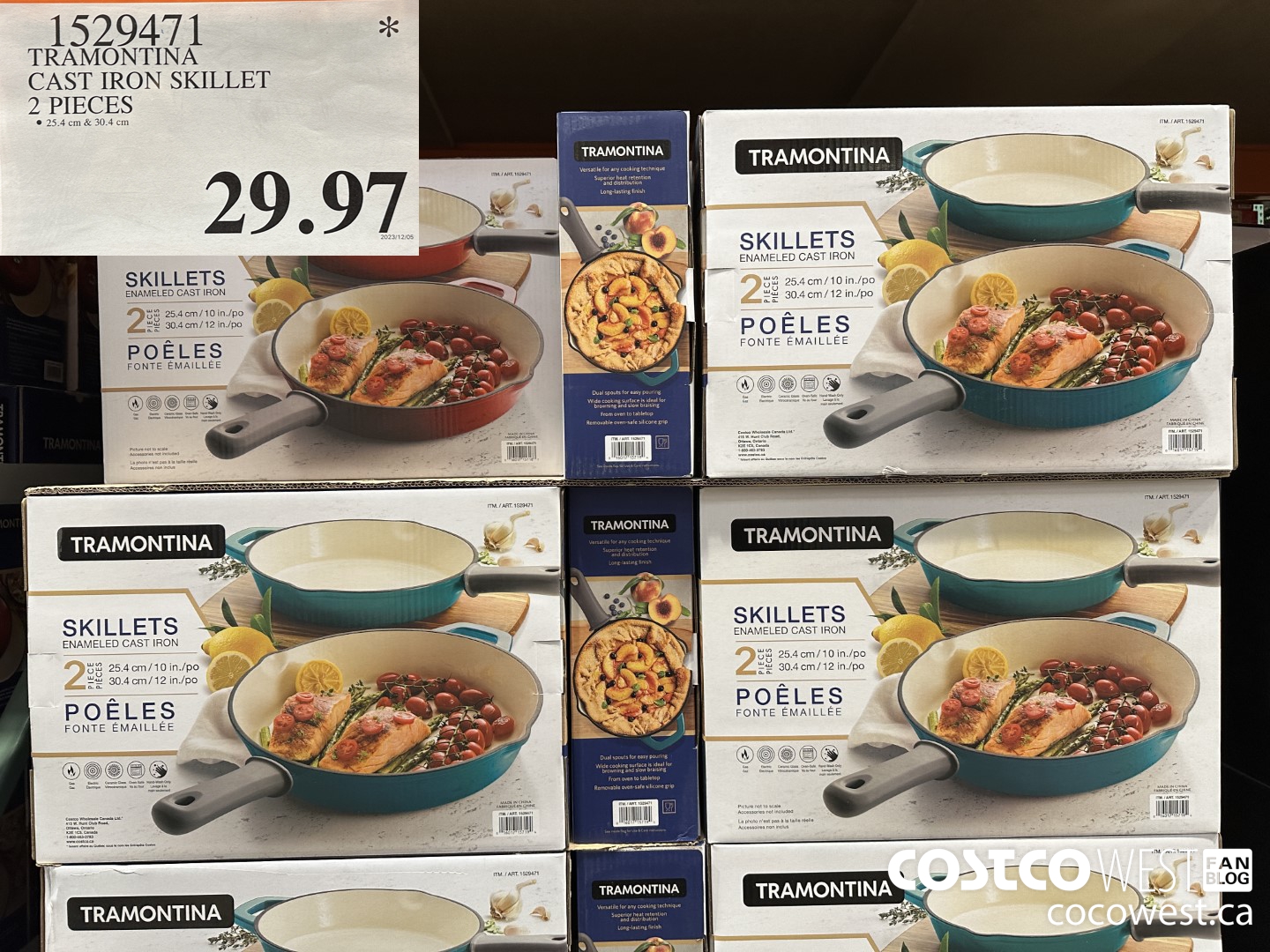 1529471 TRAMONTINA CAST IRON SKILLET 2 PIECES $29.97