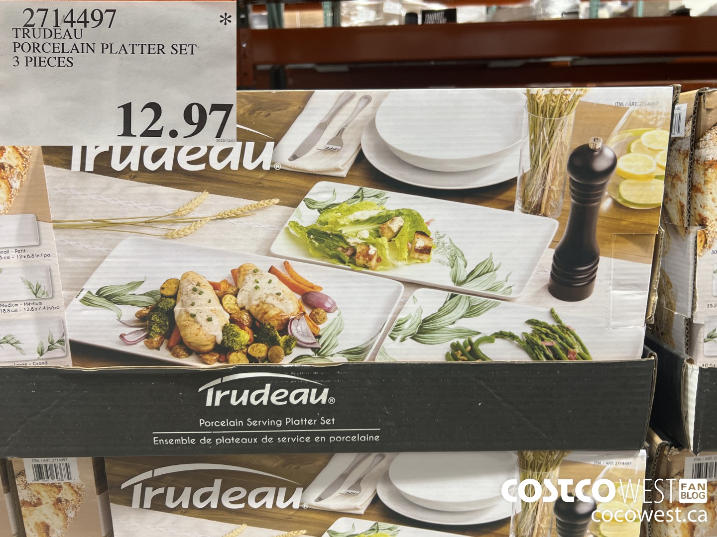 2714497 TRUDEAU PORCELAIN PLATTER SET 3 PIECES $12.97