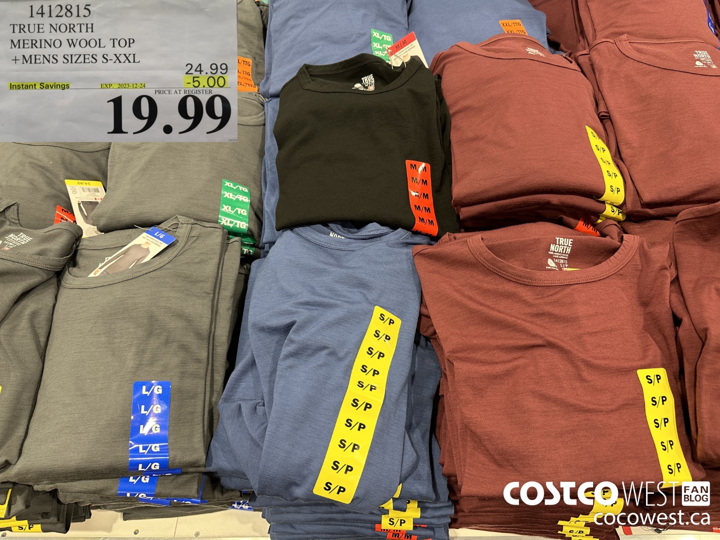 1412815 TRUE NORTH MERINO WOOL TOP MENS SIZES S-XXL ($5.00 INSTANT SAVINGS EXPIRES ON 2023-12-24) $19.99