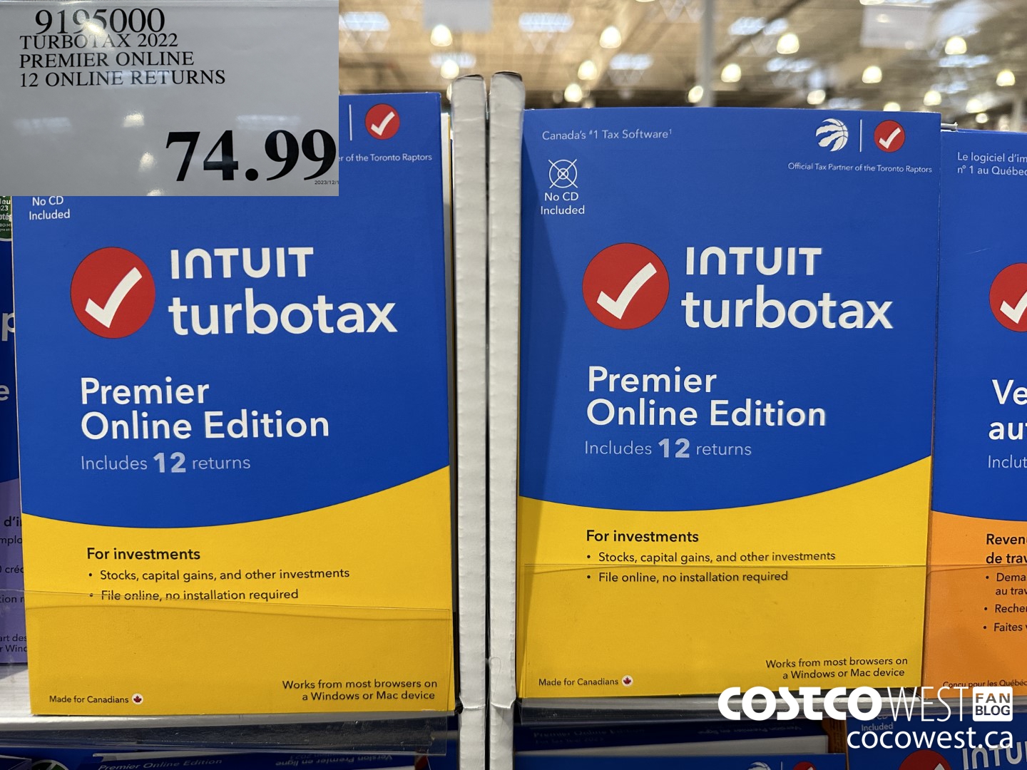 9195000 TURBOTAX 2022 PREMIER ONLINE 12 ONLINE RETURNS $74.99