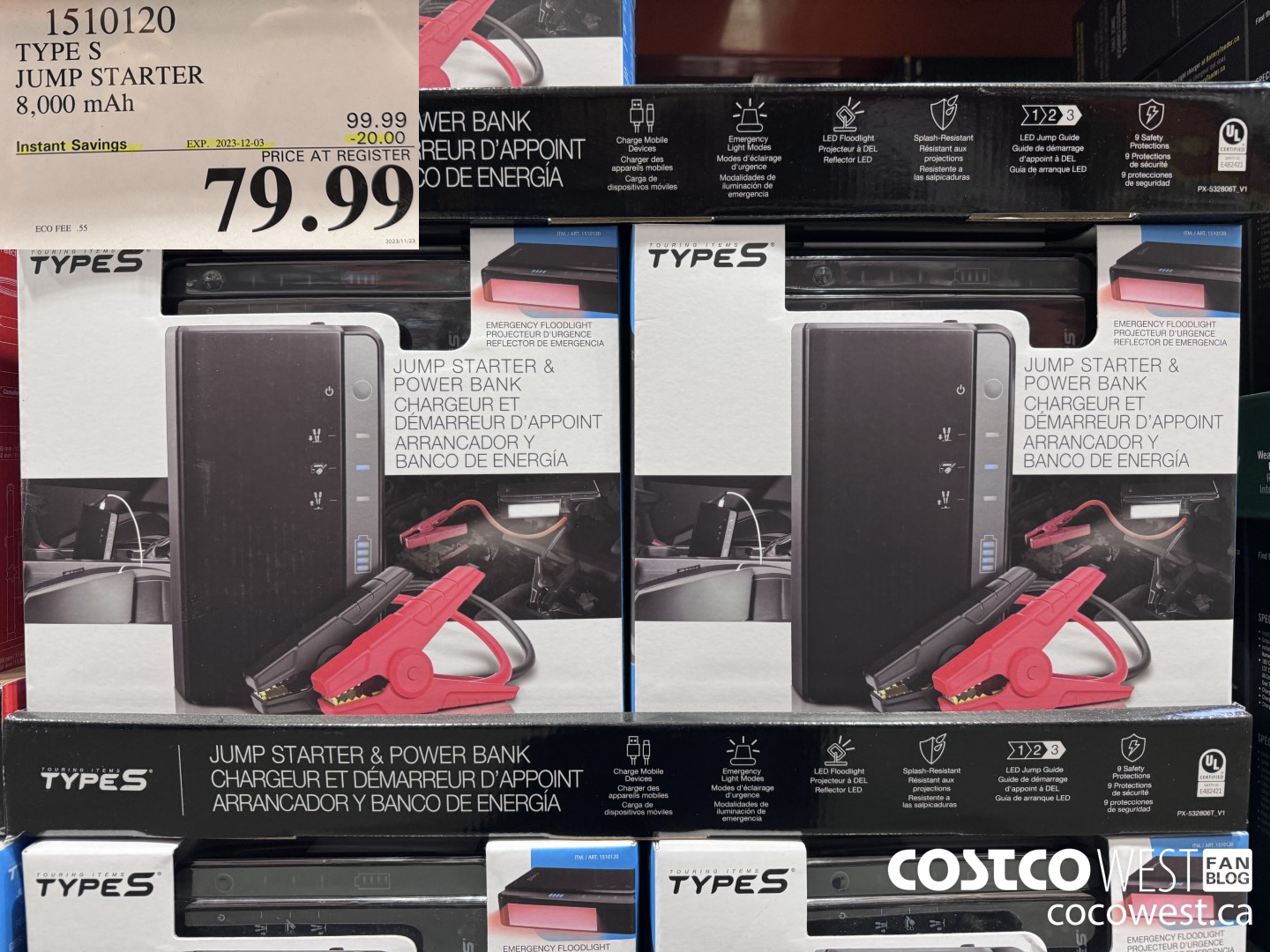 1510120 TYPE S JUMP STARTER 8,000 MAH ($20.00 INSTANT SAVINGS EXPIRES ON 2023-12-03) $79.99