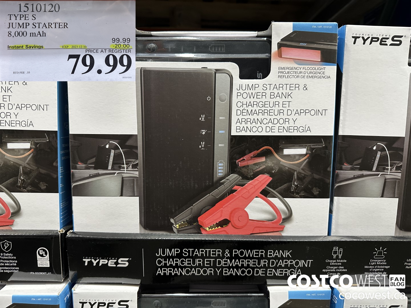 1510120 TYPE S JUMP STARTER 8,000 MAH ($20.00 INSTANT SAVINGS EXPIRES ON 2023-12-10) $79.99