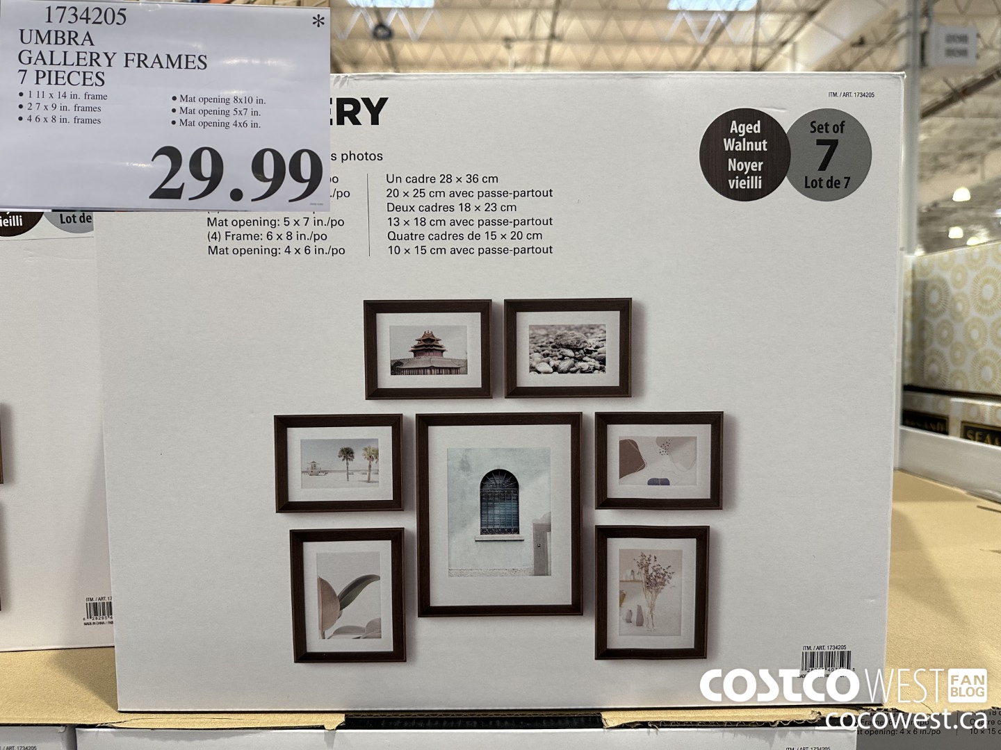 1734205 UMBRA GALLERY FRAMES 7 PIECES $29.99