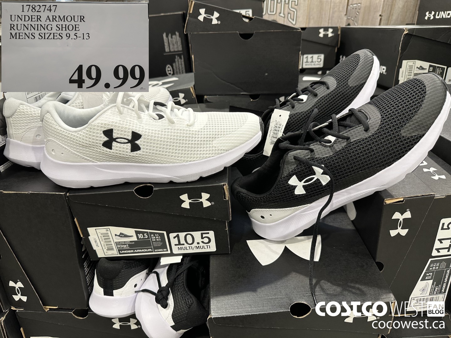 1782747 UNDER ARMOUR RUNNING SHOE MENS SIZES 9.5-13 $49.99