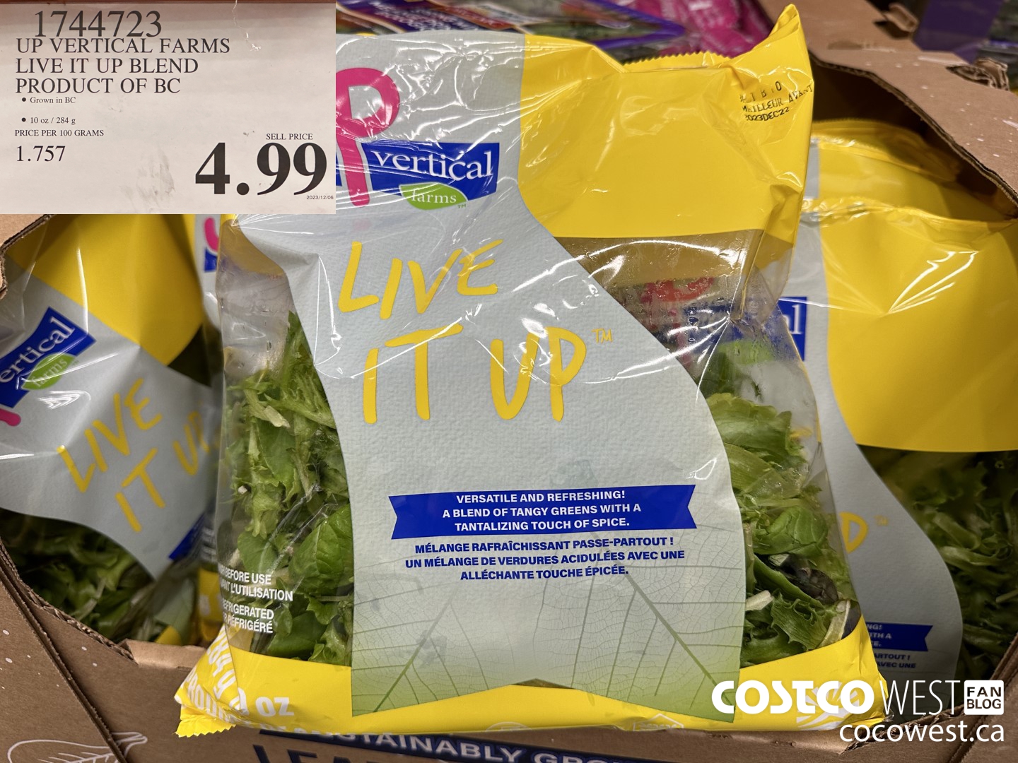 1744723 UP VERTICAL FARMS LIVE IT UP BLEND PRODUCT OF BC $4.99