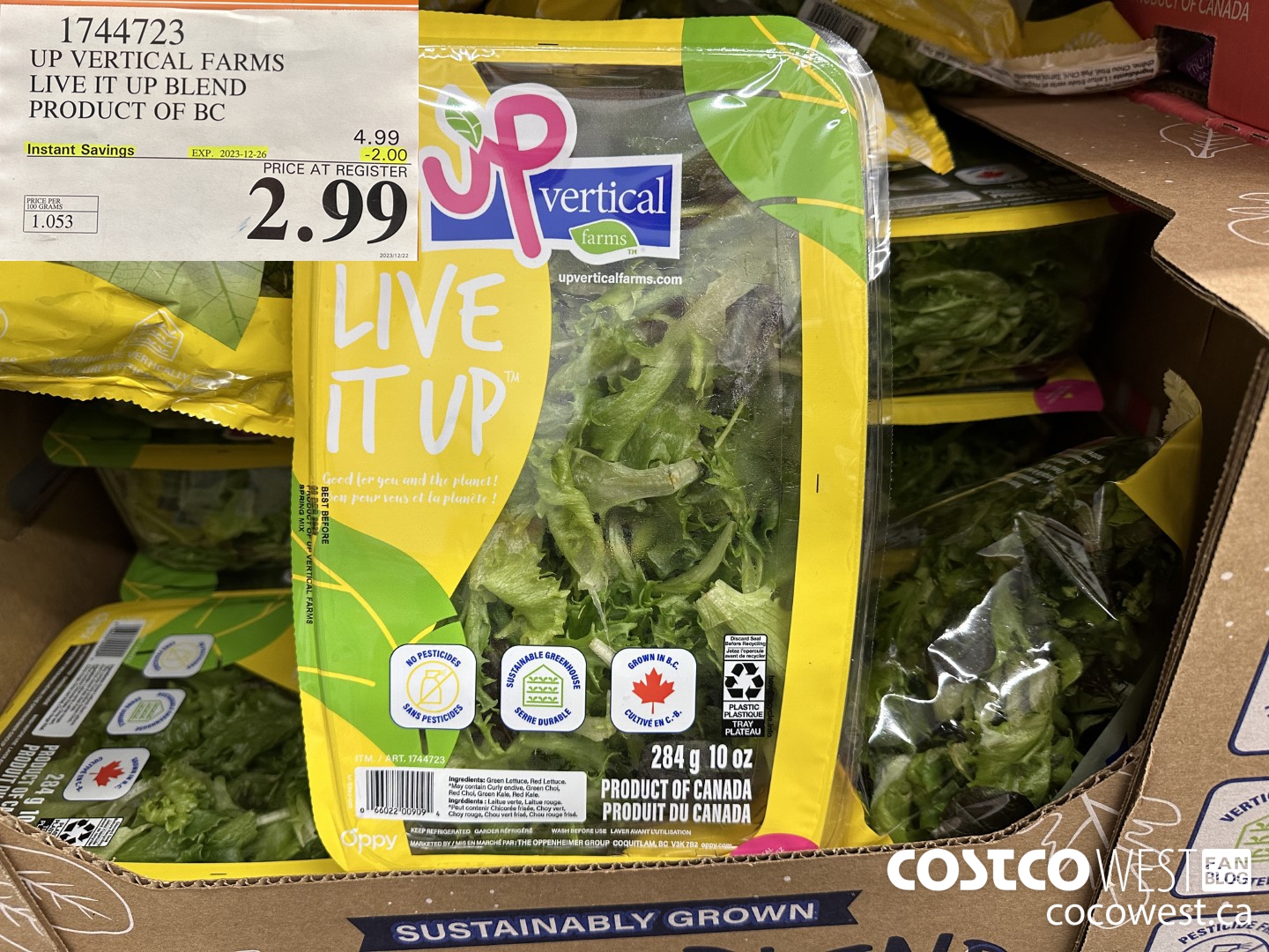 1744723 UP VERTICAL FARMS LIVE IT UP BLEND PRODUCT OF BC ($2.00 INSTANT SAVINGS EXPIRES ON 2023-12-26) $2.99