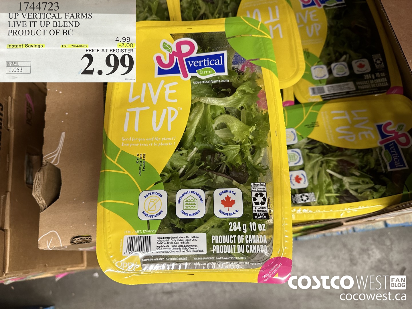 1744723 UP VERTICAL FARMS LIVE IT UP BLEND PRODUCT OF BC ($2.00 INSTANT SAVINGS EXPIRES ON 2024-01-03) $2.99