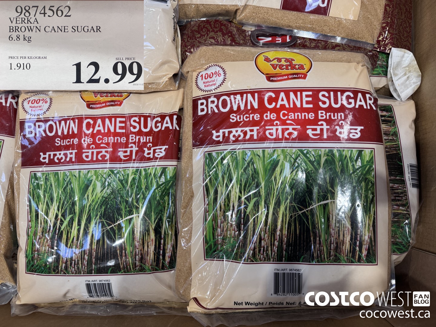 9874562 VERKA BROWN SUGAR 6.8KG $12.99
