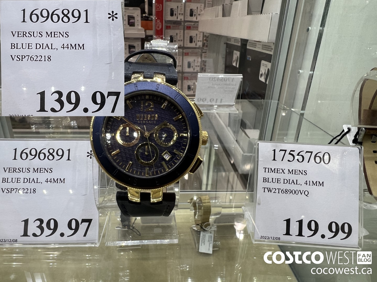 1696891 VERSUS MENS BLUE DIAL, 44MM VSP762218 $139.97