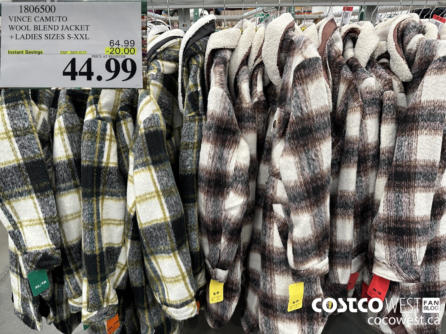 1806500 VINCE CAMUTO WOOL BLEND JACKET LADIES SIZES S-XXL ($20.00 INSTANT SAVINGS EXPIRES ON 2023-12-17) $44.99