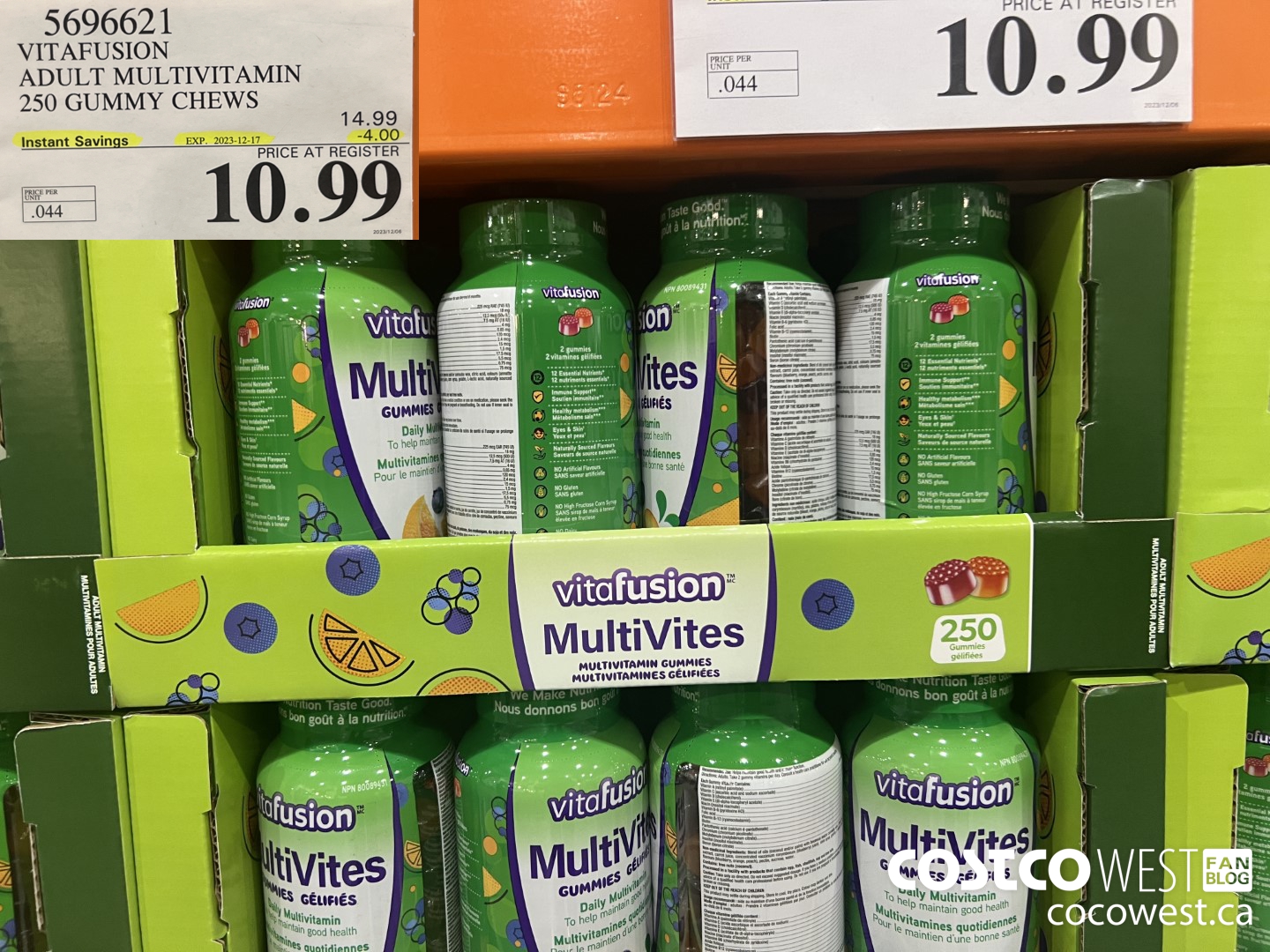 569662 VITAFUSION ADULT MULTIVITAMIN 250 GUMMY CHEWS ($4.00 INSTANT SAVINGS EXPIRES ON 2023-12-17) $10.99