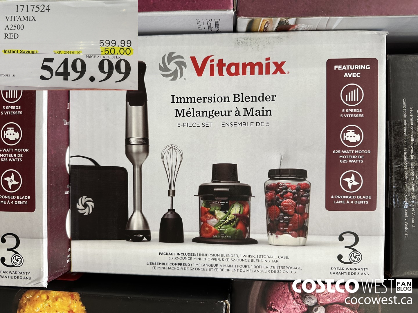 1717524 VITAMIX A2500 RED ($50.00 INSTANT SAVINGS EXPIRES ON 2024-01-07) $549.99