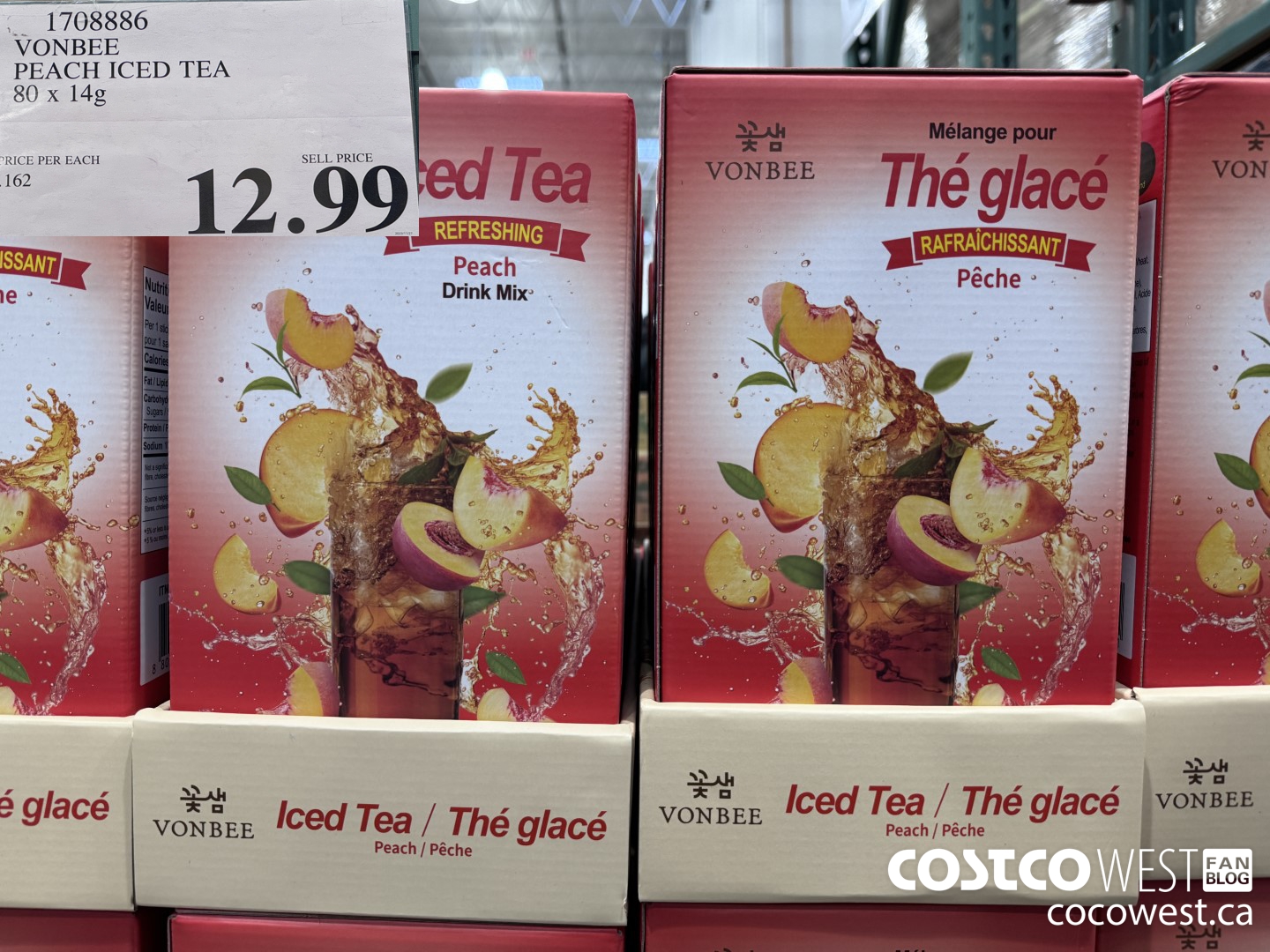 1708886 VONBEE PEACH ICED TEA 80 X 14G $12.99