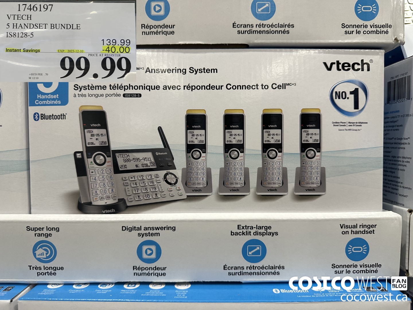 1746197 VTECH 5 HANDSET BUNDLE IS8128-5 ($40.00 INSTANT SAVINGS EXPIRES ON 2023-12-10) $99.99