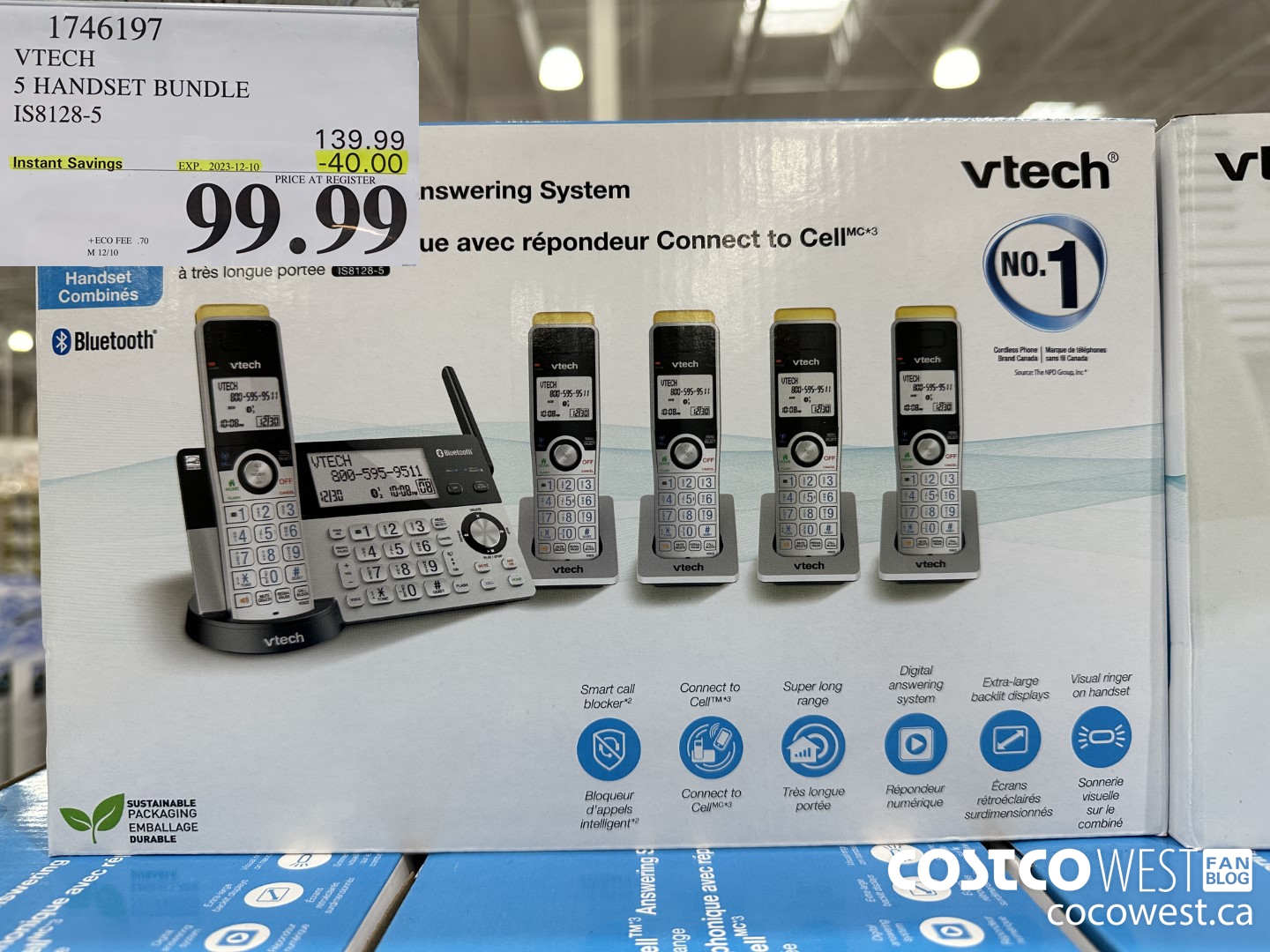 1746197 VTECH 5 HANDSET BUNDLE IS8128-5 ($40.00 INSTANT SAVINGS EXPIRES ON 2023-12-10) $99.99