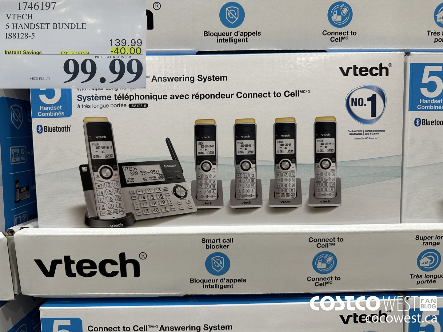 1746197 VTECH 5 HANDSET BUNDLE IS8128-5 ($40.00 INSTANT SAVINGS EXPIRES ON 2023-12-24) $99.99