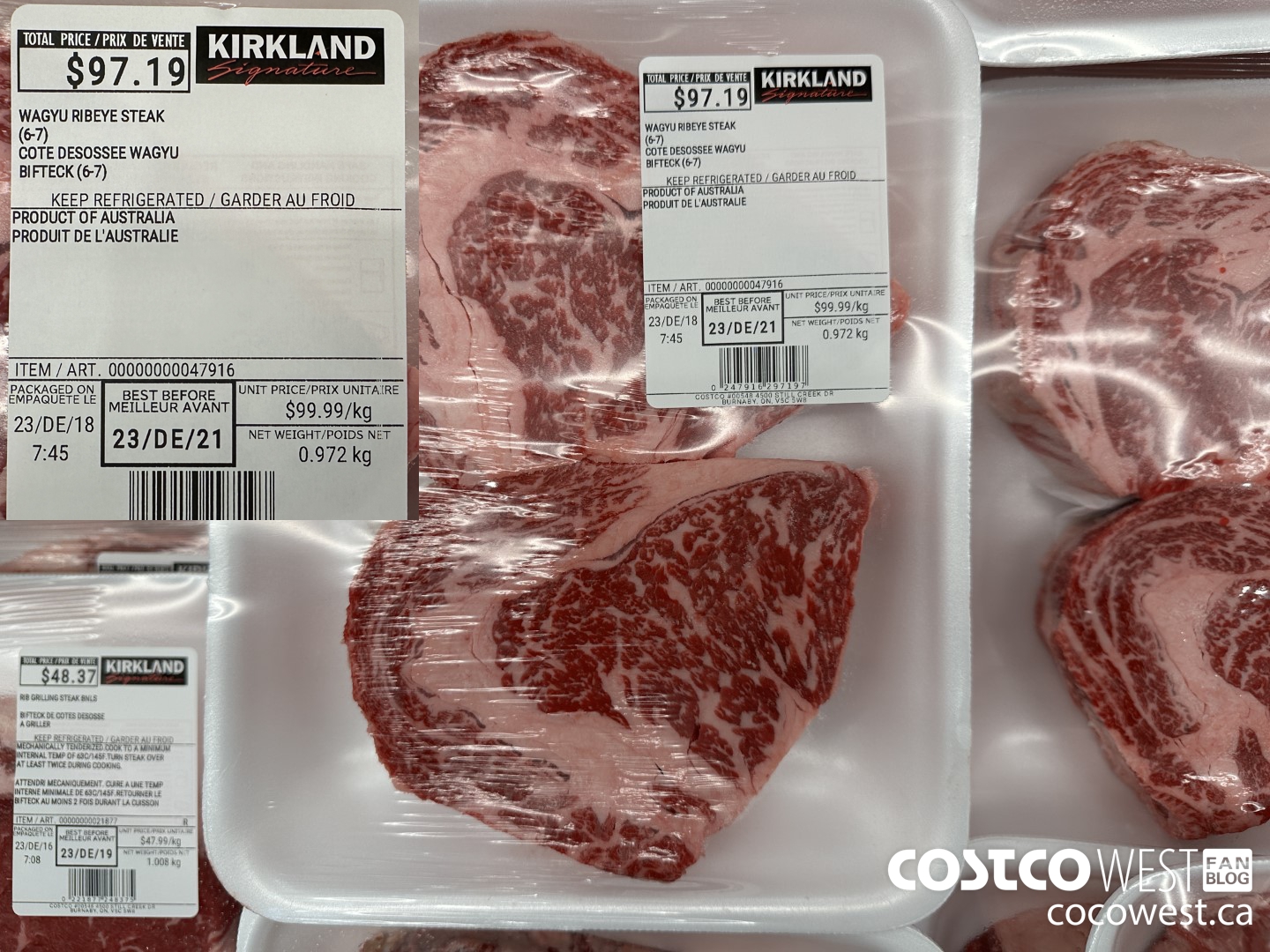 47916 WAGYU RIBEYE STEAK $99.99