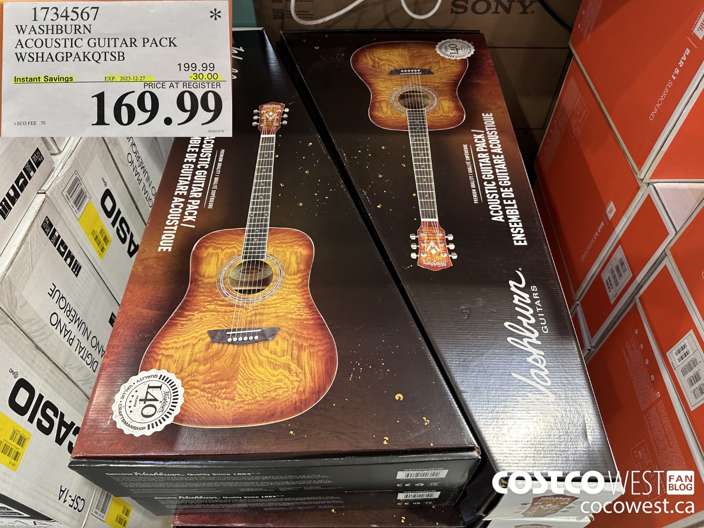 1734567 WASHBURN ACOUSTIC GUITAR PACK WSHAGPAKQTSB ($30.00 INSTANT SAVINGS EXPIRES ON 2023-12-27) $169.99