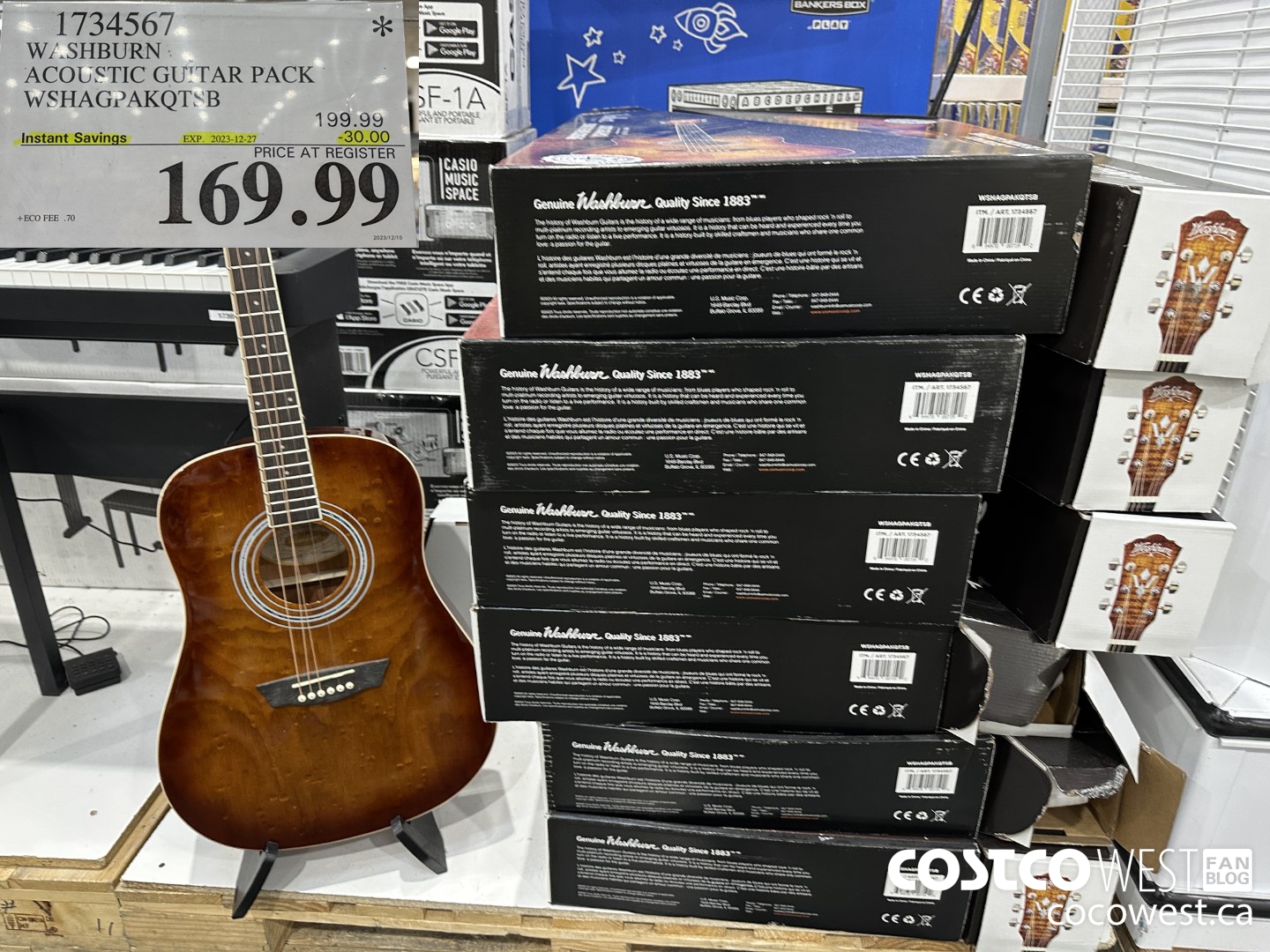 1734567 WASHBURN ACOUSTIC GUITAR PACK WSHAGPAKQTSB ($30.00 INSTANT SAVINGS EXPIRES ON 2023-12-27) $169.99
