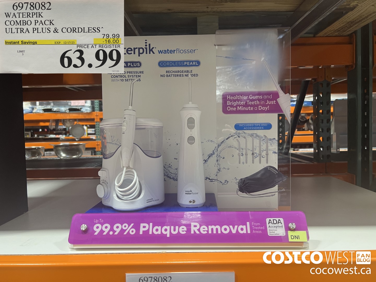 6978082 WATERPIK COMBO PACK ULTRA PLUS & CORDLESS ($16.00 INSTANT SAVINGS EXPIRES ON 2023-12-17) $63.99