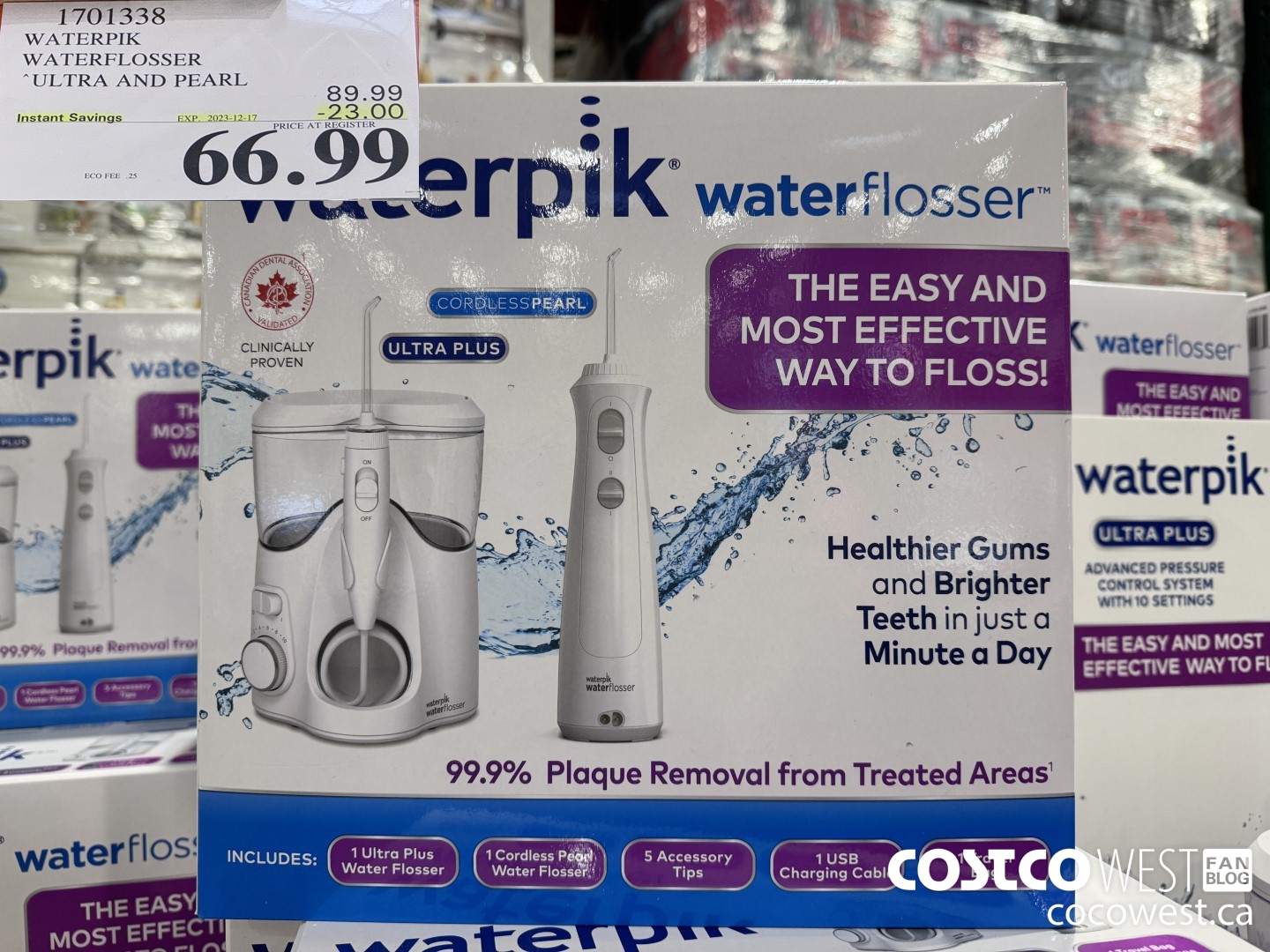 1701338 WATERPIK WATERFLOSSER ULTRA AND PEARL ($23.00 INSTANT SAVINGS EXPIRES ON 2023-12-17) $66.99