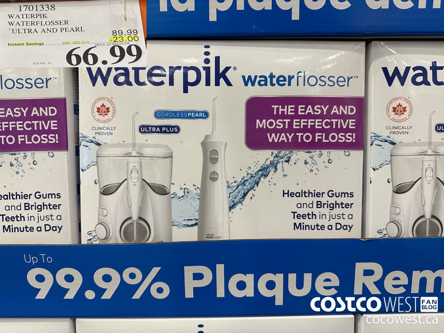 1701338 WATERPIK WATERFLOSSER ULTRA AND PEARL ($23.00 INSTANT SAVINGS EXPIRES ON 2023-12-31) $66.99