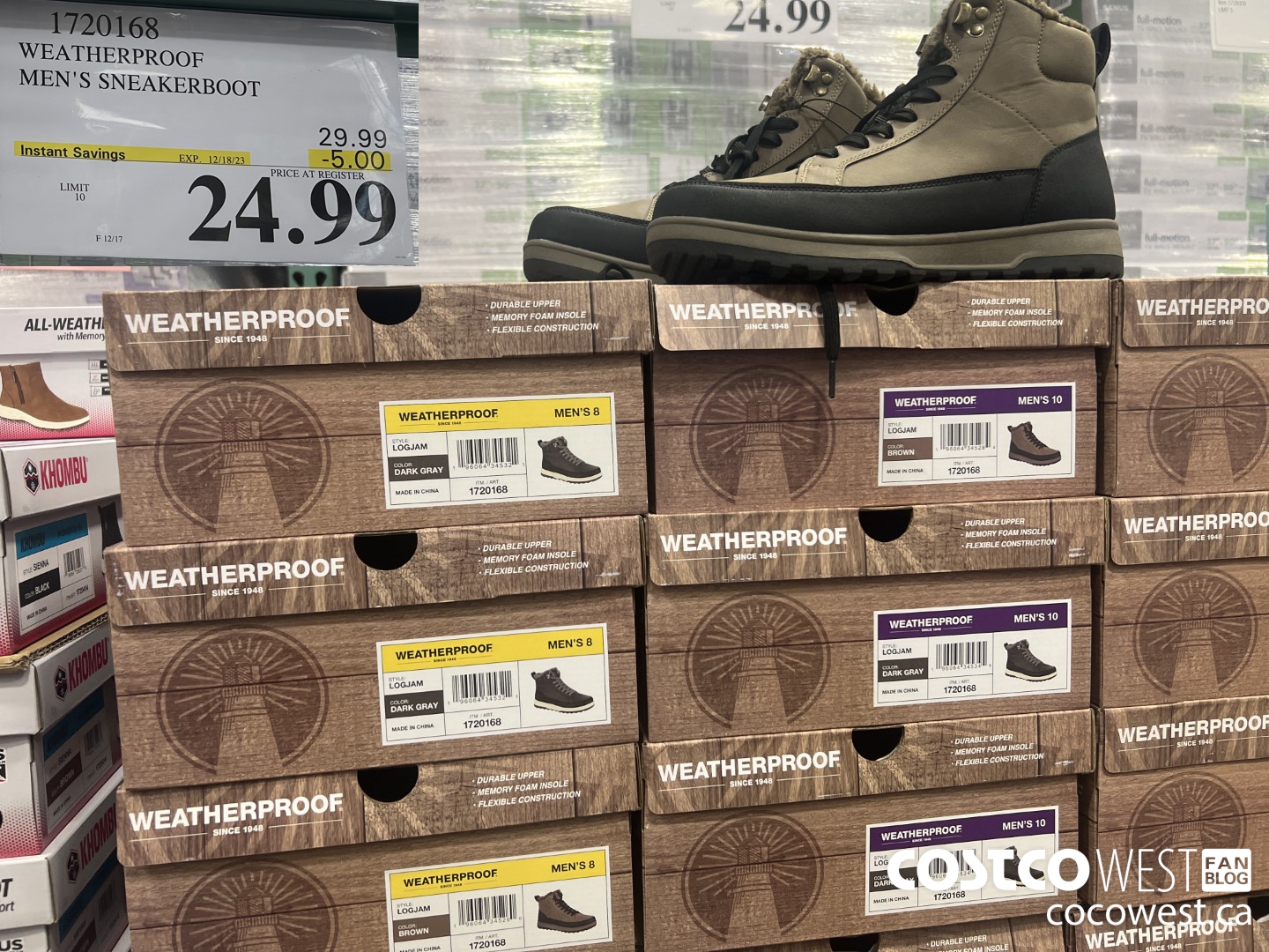 1720168 WEATHERPROOF MEN'S SNEAKERBOOT ($5.00 INSTANT SAVINGS EXPIRES ON 2023-12-18) $24.99