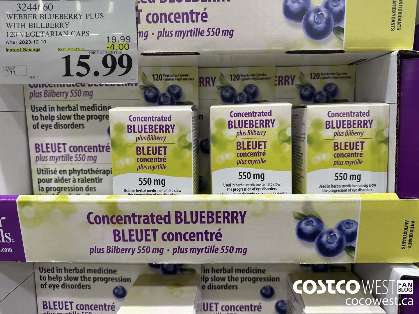 3244660 WEBBER BLUEBERRY PLUS WITH BILLBERRY 120 VEGETARIAN CAPS ($4.00 INSTANT SAVINGS EXPIRES ON 2023-12-10) $15.99