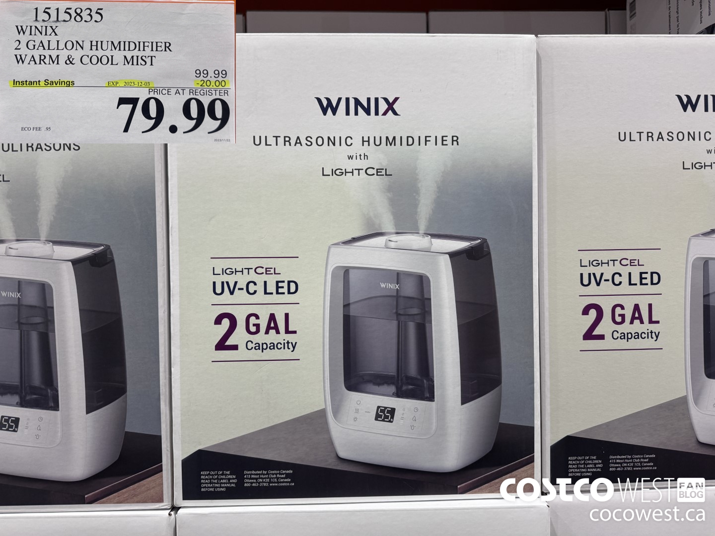 1515835 WINIX 7 GALLON HUMIDIFERIER WARM & COOL MIST  ($20.00 INSTANT SAVINGS EXPIRES ON 2023-12-03) $79.99