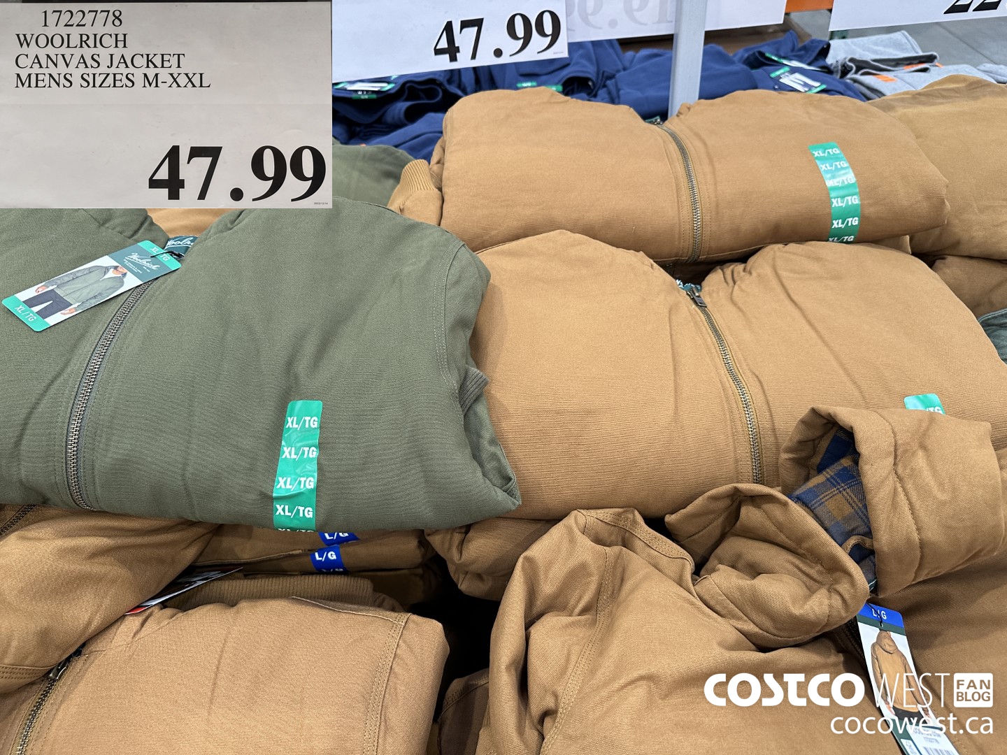 1722778 WOOLRICH CANVAS JACKET MENS SIZES M-XXL $47.99
